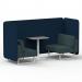 Brixworth 2 Seater Bench Booth With White Legs And Grey Table With White Leg In X2 Fabric - Calculus Panels And Polygon Sofa SF003701