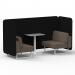 Brixworth 2 Seater Bench Booth With White Legs And Grey Table With White Leg In X2 Fabric - Diameter Panels And Theory Sofa SF003702