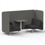 Brixworth 2 Seater Bench Booth With White Legs And Grey Table With White Leg In X2 Fabric - Number Panels And Arithmetic Sofa SF003703