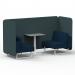 Brixworth 2 Seater Bench Booth With White Legs And Grey Table With White Leg In X2 Fabric - Polygon Panels And Calculus Sofa SF003704