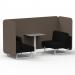 Brixworth 2 Seater Bench Booth With White Legs And Grey Table With White Leg In X2 Fabric - Theory Panels And Diameter Sofa SF003705