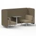 Brixworth 2 Seater Bench Booth With White Legs And Grey Table With White Leg In Main Line Flax Fabric - Bank Panels And Upminster Sofa SF003706