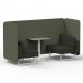 Brixworth 2 Seater Bench Booth With White Legs And Grey Table With White Leg In Main Line Flax Fabric - Monument Panels And Temple Sofa SF003707