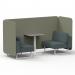 Brixworth 2 Seater Bench Booth With White Legs And Grey Table With White Leg In Main Line Flax Fabric - Newbury Panels And Westminster Sofa SF003708