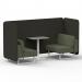 Brixworth 2 Seater Bench Booth With White Legs And Grey Table With White Leg In Main Line Flax Fabric - Temple Panels And Monument Sofa SF003709