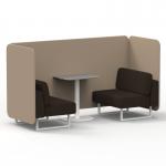 Brixworth 2 Seater Bench Booth With White Legs And Grey Table With White Leg In Synergy Fabric - Affix Panels And Wed Sofa SF003712
