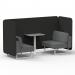 Brixworth 2 Seater Bench Booth With White Legs And Grey Table With White Leg In Synergy Fabric - Mix Panels And Partner Sofa SF003714