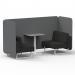 Brixworth 2 Seater Bench Booth With White Legs And Grey Table With White Leg In Synergy Fabric - Partner Panels And Mix Sofa SF003716