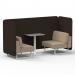 Brixworth 2 Seater Bench Booth With White Legs And Grey Table With White Leg In Synergy Fabric - Wed Panels And Affix Sofa SF003717