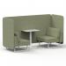Brixworth 2 Seater Bench Booth With White Legs And White Table With White Leg In Rivet Fabric - Burnish Panels And Sofa SF003724