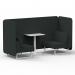 Brixworth 2 Seater Bench Booth With White Legs And White Table With White Leg In Rivet Fabric - Charcoal Panels And Sofa SF003725