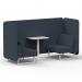Brixworth 2 Seater Bench Booth With White Legs And White Table With White Leg In Rivet Fabric - Crucible Panels And Sofa SF003726