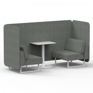 Brixworth 2 Seater Bench Booth With White Legs And White Table With