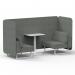 Brixworth 2 Seater Bench Booth With White Legs And White Table With White Leg In Rivet Fabric - Prime Panels And Sofa SF003728