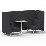 Brixworth 2 Seater Bench Booth With White Legs And White Table With White Leg In X2 Fabric - Arithmetic Panels And Sofa SF003730