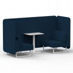 Brixworth 2 Seater Bench Booth With White Legs And White Table With White Leg In X2 Fabric - Calculus Panels And Sofa SF003731
