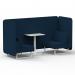 Brixworth 2 Seater Bench Booth With White Legs And White Table With White Leg In X2 Fabric - Calculus Panels And Sofa SF003731