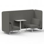 Brixworth 2 Seater Bench Booth With White Legs And White Table With White Leg In X2 Fabric - Number Panels And Sofa SF003733