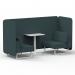 Brixworth 2 Seater Bench Booth With White Legs And White Table With White Leg In X2 Fabric - Polygon Panels And Sofa SF003734