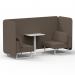 Brixworth 2 Seater Bench Booth With White Legs And White Table With White Leg In X2 Fabric - Theory Panels And Sofa SF003735