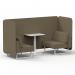 Brixworth 2 Seater Bench Booth With White Legs And White Table With White Leg In Main Line Flax Fabric - Bank Panels And Sofa SF003736