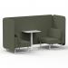 Brixworth 2 Seater Bench Booth With White Legs And White Table With White Leg In Main Line Flax Fabric - Monument Panels And Sofa SF003737