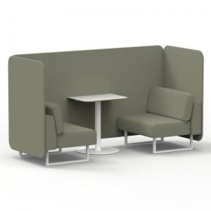 Brixworth 2 Seater Bench Booth With White Legs And White Table With