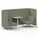 Brixworth 2 Seater Bench Booth With White Legs And White Table With White Leg In Main Line Flax Fabric - Newbury Panels And Sofa SF003738