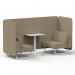 Brixworth 2 Seater Bench Booth With White Legs And White Table With White Leg In Main Line Flax Fabric - Upminster Panels And Sofa SF003740