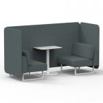 Brixworth 2 Seater Bench Booth With White Legs And White Table With White Leg In Main Line Flax Fabric - Westminster Panels And Sofa SF003741