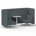 Brixworth 2 Seater Bench Booth With White Legs And White Table With White Leg In Main Line Flax Fabric - Westminster Panels And Sofa SF003741