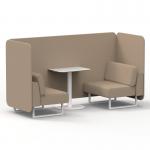 Brixworth 2 Seater Bench Booth With White Legs And White Table With White Leg In Synergy Fabric - Affix Panels And Sofa SF003742