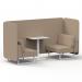 Brixworth 2 Seater Bench Booth With White Legs And White Table With White Leg In Synergy Fabric - Affix Panels And Sofa SF003742