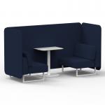 Brixworth 2 Seater Bench Booth With White Legs And White Table With White Leg In Synergy Fabric - Alike Panels And Sofa SF003743