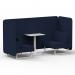 Brixworth 2 Seater Bench Booth With White Legs And White Table With White Leg In Synergy Fabric - Alike Panels And Sofa SF003743