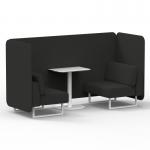 Brixworth 2 Seater Bench Booth With White Legs And White Table With White Leg In Synergy Fabric - Mix Panels And Sofa SF003744