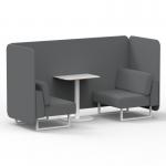 Brixworth 2 Seater Bench Booth With White Legs And White Table With White Leg In Synergy Fabric - Partner Panels And Sofa SF003746