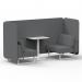 Brixworth 2 Seater Bench Booth With White Legs And White Table With White Leg In Synergy Fabric - Partner Panels And Sofa SF003746