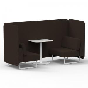 Brixworth 2 Seater Bench Booth With White Legs And White Table With