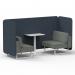 Brixworth 2 Seater Bench Booth With White Legs And White Table With White Leg In Rivet Fabric - Crucible Panels And Prime Sofa SF003756