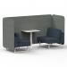 Brixworth 2 Seater Bench Booth With White Legs And White Table With White Leg In Rivet Fabric - Prime Panels And Crucible Sofa SF003758