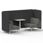 Brixworth 2 Seater Bench Booth With White Legs And White Table With White Leg In X2 Fabric - Arithmetic Panels And Number Sofa SF003760