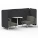 Brixworth 2 Seater Bench Booth With White Legs And White Table With White Leg In X2 Fabric - Arithmetic Panels And Number Sofa SF003760