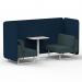 Brixworth 2 Seater Bench Booth With White Legs And White Table With White Leg In X2 Fabric - Calculus Panels And Polygon Sofa SF003761