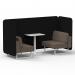Brixworth 2 Seater Bench Booth With White Legs And White Table With White Leg In X2 Fabric - Diameter Panels And Theory Sofa SF003762