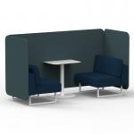 Brixworth 2 Seater Bench Booth With White Legs And White Table With White Leg In X2 Fabric - Polygon Panels And Calculus Sofa SF003764