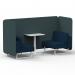 Brixworth 2 Seater Bench Booth With White Legs And White Table With White Leg In X2 Fabric - Polygon Panels And Calculus Sofa SF003764