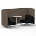 Brixworth 2 Seater Bench Booth With White Legs And White Table With White Leg In X2 Fabric - Theory Panels And Diameter Sofa SF003765