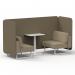 Brixworth 2 Seater Bench Booth With White Legs And White Table With White Leg In Main Line Flax Fabric - Bank Panels And Upminster Sofa SF003766
