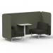 Brixworth 2 Seater Bench Booth With White Legs And White Table With White Leg In Main Line Flax Fabric - Monument Panels And Temple Sofa SF003767